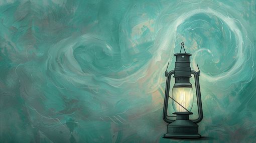 Lantern Glow in Teal Mist