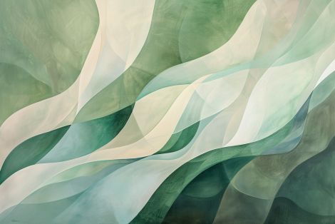 Flowing Emerald Waves in Soft Light