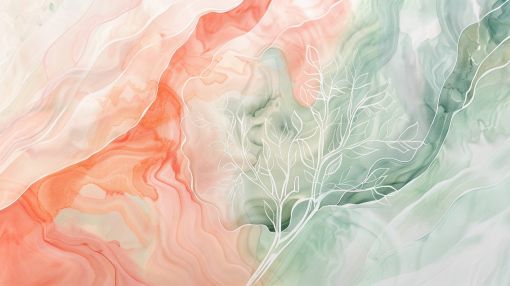 Coral and Sage Botanical Flow