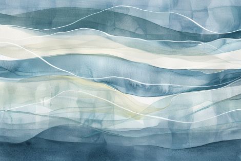Flowing Tides in Muted Blue