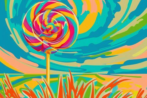 Candy Swirl in Vibrant Dreamscape