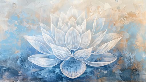 Ethereal White Lotus in Blue Mist