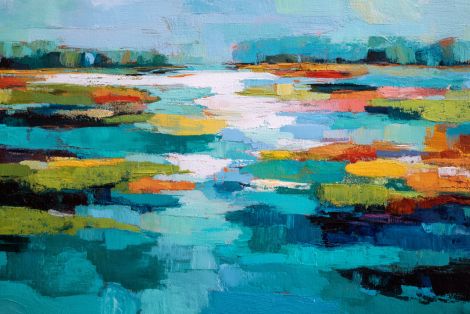 Coastal Marsh in Vibrant Teal
