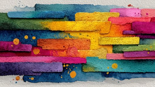 Vibrant Watercolor Brick Layers of Color