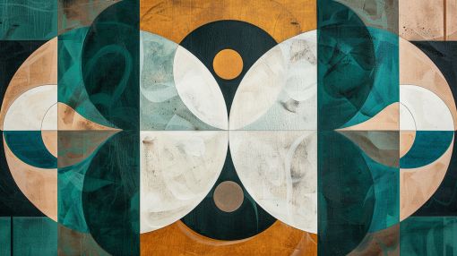 Celestial Symmetry in Teal and Gold