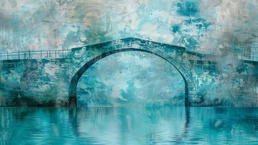 Turquoise Stone Bridge Over Still Waters
