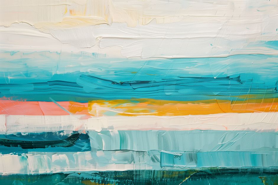 Coastal Horizon in Layered Strokes