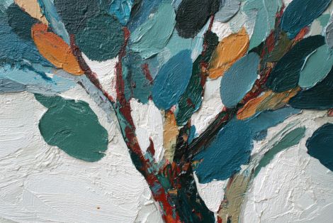 Autumn Branches in Thick Impasto