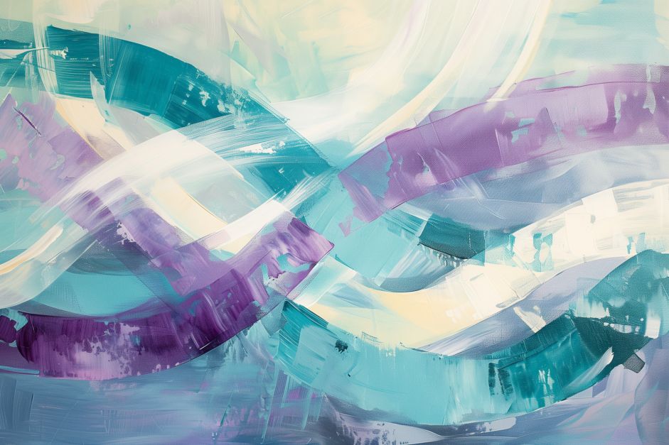 Flowing Ribbons of Teal and Violet