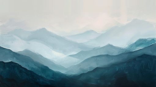 Misty Blue Mountain Layers at Dawn