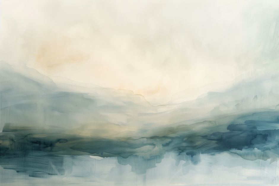 Misty Morning Over Distant Hills