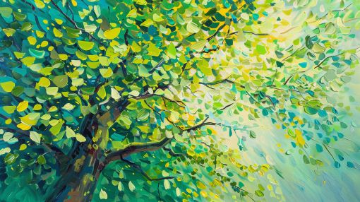 Sunlit Canopy in Verdant Bloom