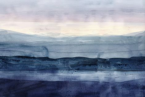 Twilight Horizon in Indigo Wash