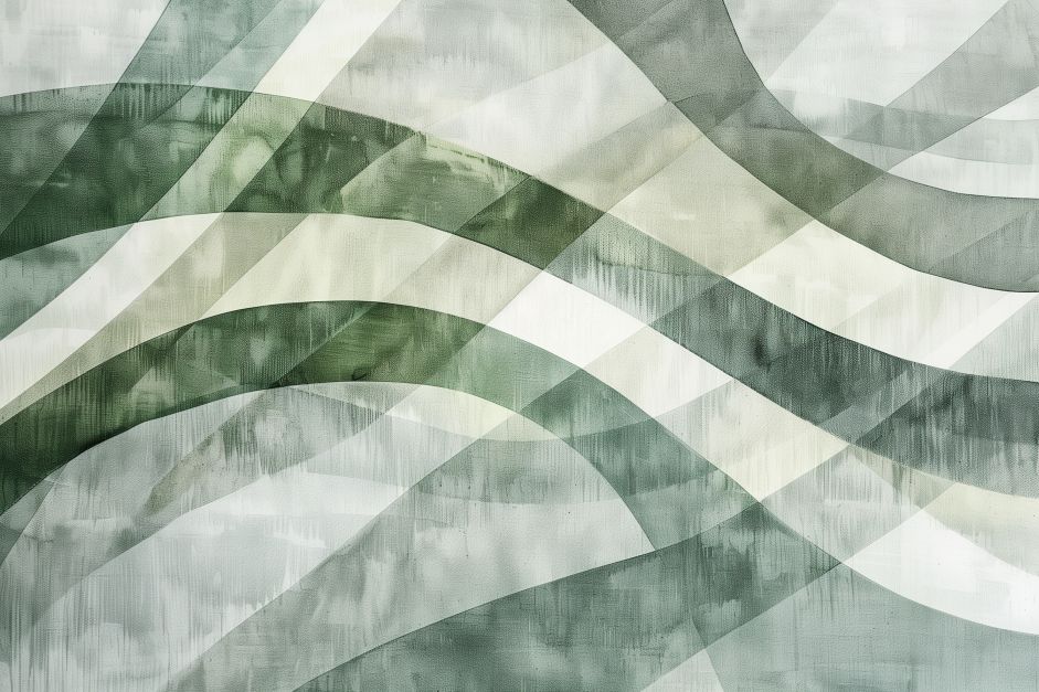 Flowing Waves in Muted Green
