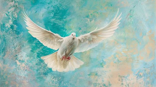White Dove in Graceful Flight