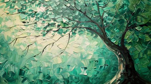 Emerald Canopy in Textured Light