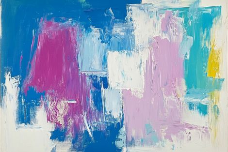 Vivid Brushstrokes in Blue and Pink