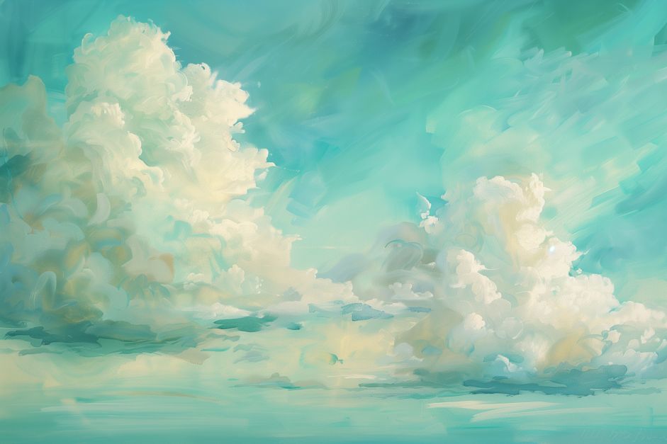 Ethereal Cumulus in Turquoise Skies
