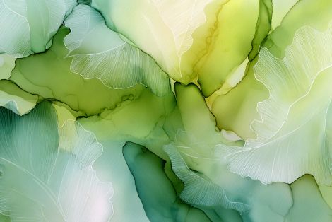 Emerald Petals in Flowing Light