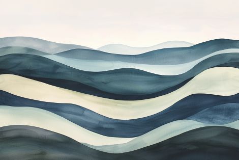Flowing Ocean Waves in Muted Tones
