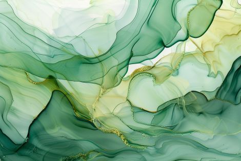 Emerald Waves with Golden Veins