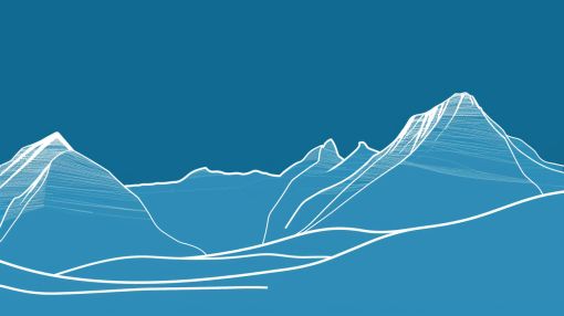 Alpine Peaks in Serene Blue Lines