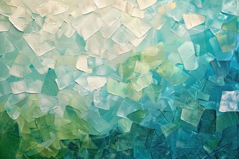 Mosaic Tides in Teal and Green