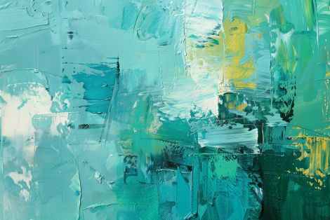 Turquoise Serenity in Layered Strokes