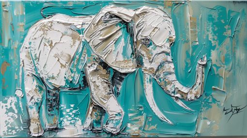 Majestic Elephant in Turquoise Palette