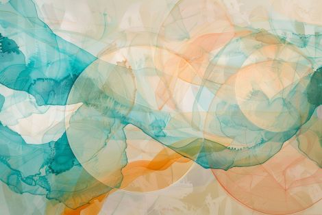 Flowing Teal and Peach Currents
