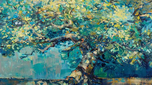 Ancient Oak in Turquoise Light