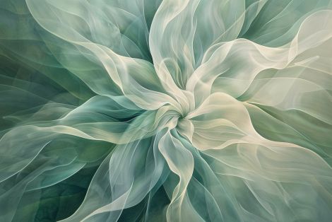 Ethereal Green Botanical Silk Spiral
