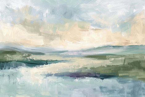 Tranquil Marshlands Beneath Soft Skies