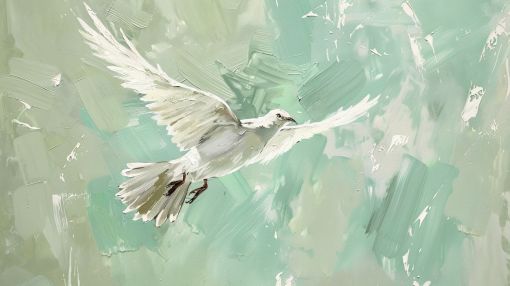 White Dove in Gentle Flight