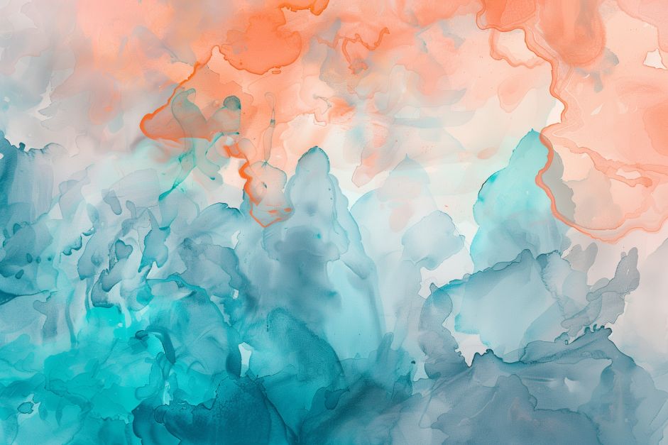 Coral Tides in Watercolor Mist