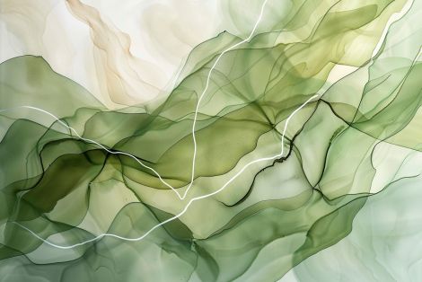 Verdant Waves of Flowing Silk