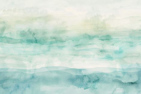 Serene Teal Waters in Morning Mist