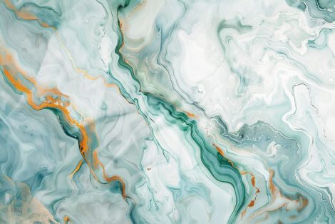 Emerald Veins in Flowing Marble