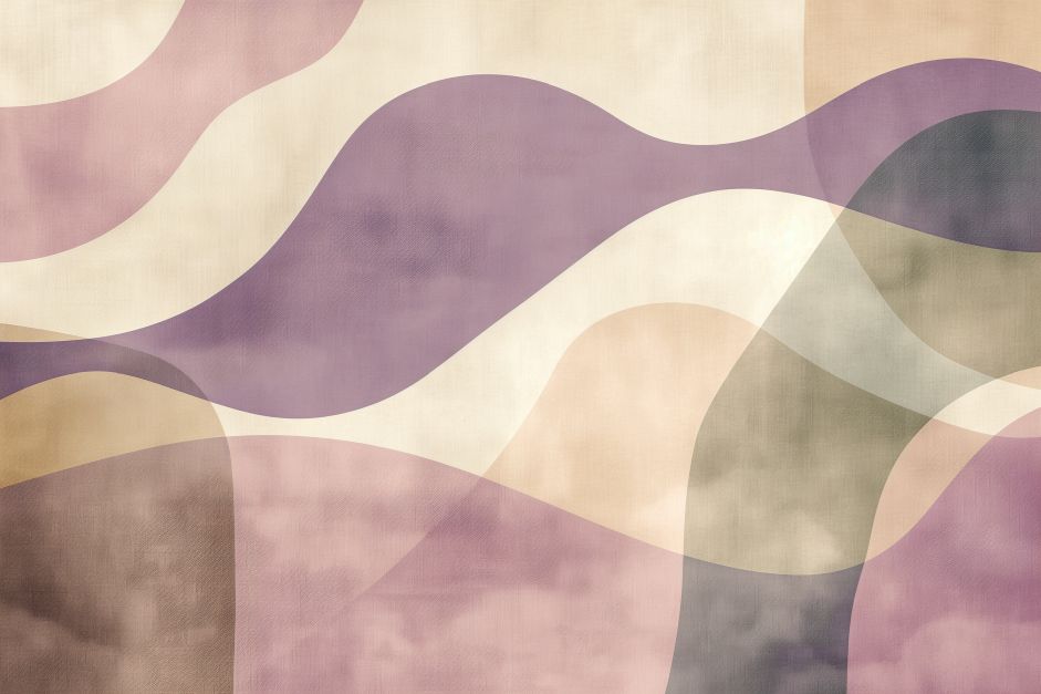 Flowing Waves in Muted Lavender