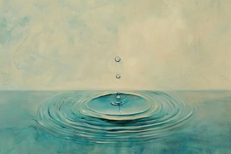 Tranquil Ripples of Falling Water Drops