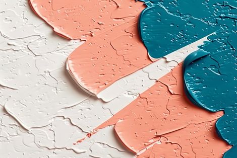 Coral and Teal Textured Paint Strokes