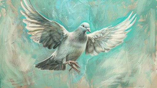 White Dove in Graceful Flight