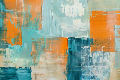 Sunlit Tides in Orange and Teal