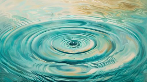 Concentric Ripples in Turquoise Waters