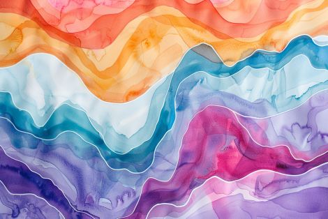 Flowing Watercolor Waves of Color
