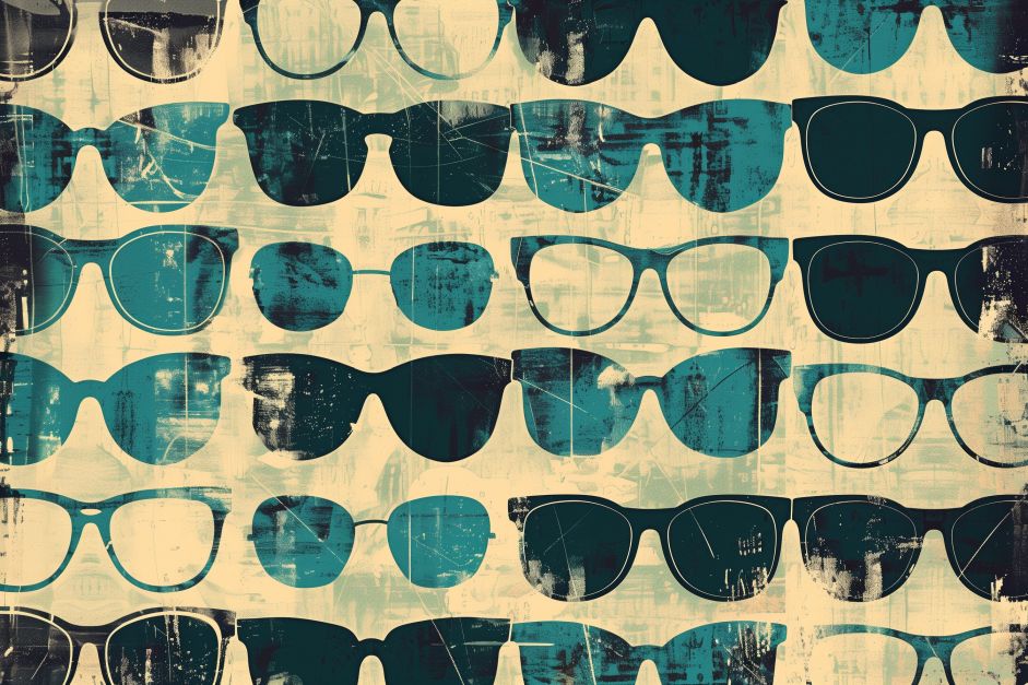 Retro Shades in Teal and Ink