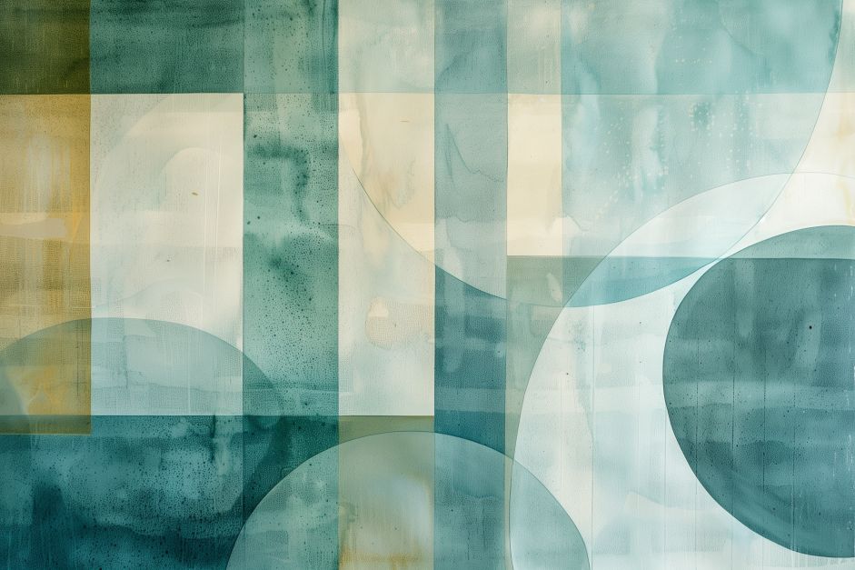 Teal Geometry in Soft Watercolor Light