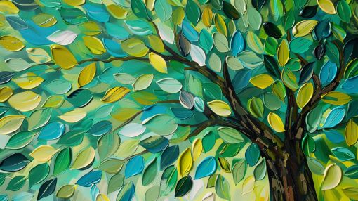 Verdant Tree in Flowing Breeze