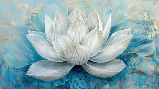 Ethereal White Lotus in Blue