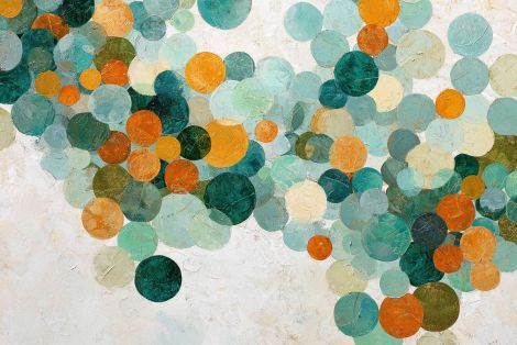 Cascading Circles in Teal and Amber